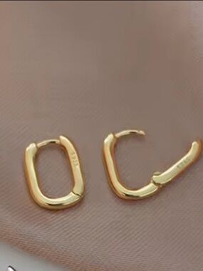 14k Gold-plated S925  Hoop Earring - Sleek Women's Jewelry
